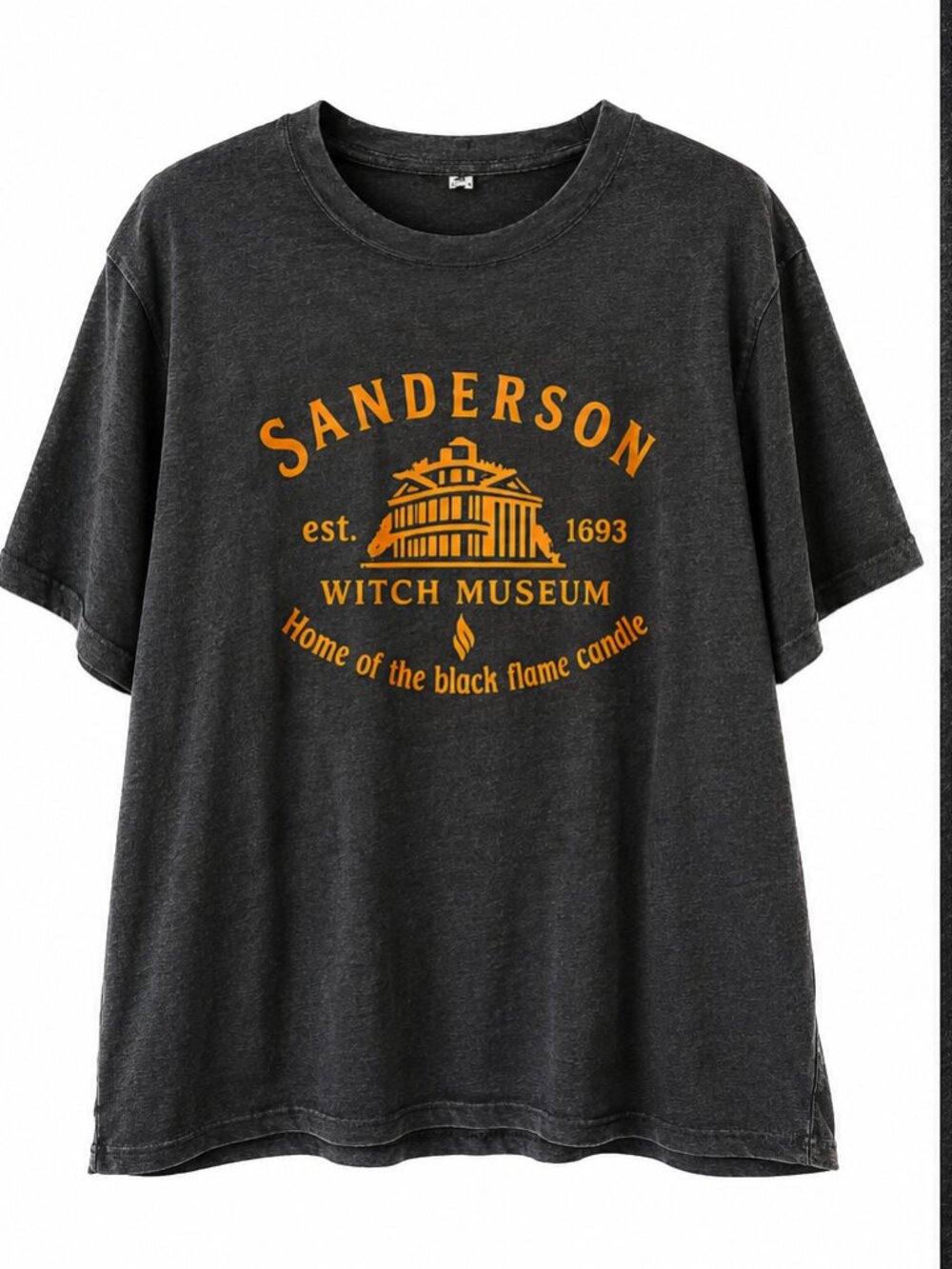 Sanderson Witch Museum Graphic Tee Black Flame Candle Hocus Pocus Shirt